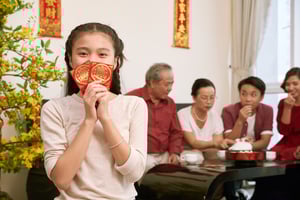 happy-vietnamese-girl-holding-envelopes-with